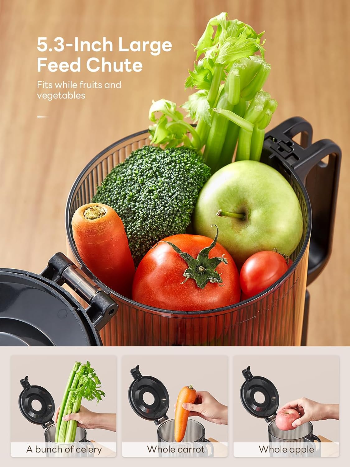 Detalle 2 de Cold Press Juicer 300W 140mm feed