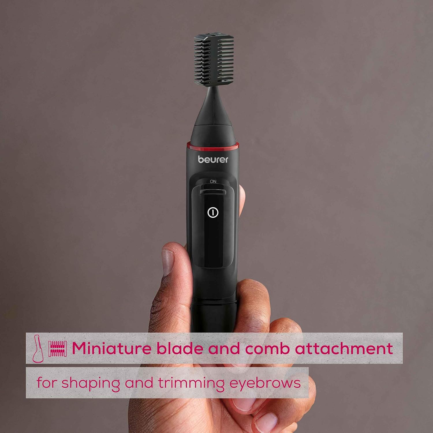 Detalle de Beurer MN3X Precision Trimmer for Nose, Ear and Eyebrow Hair, 3 Attachments