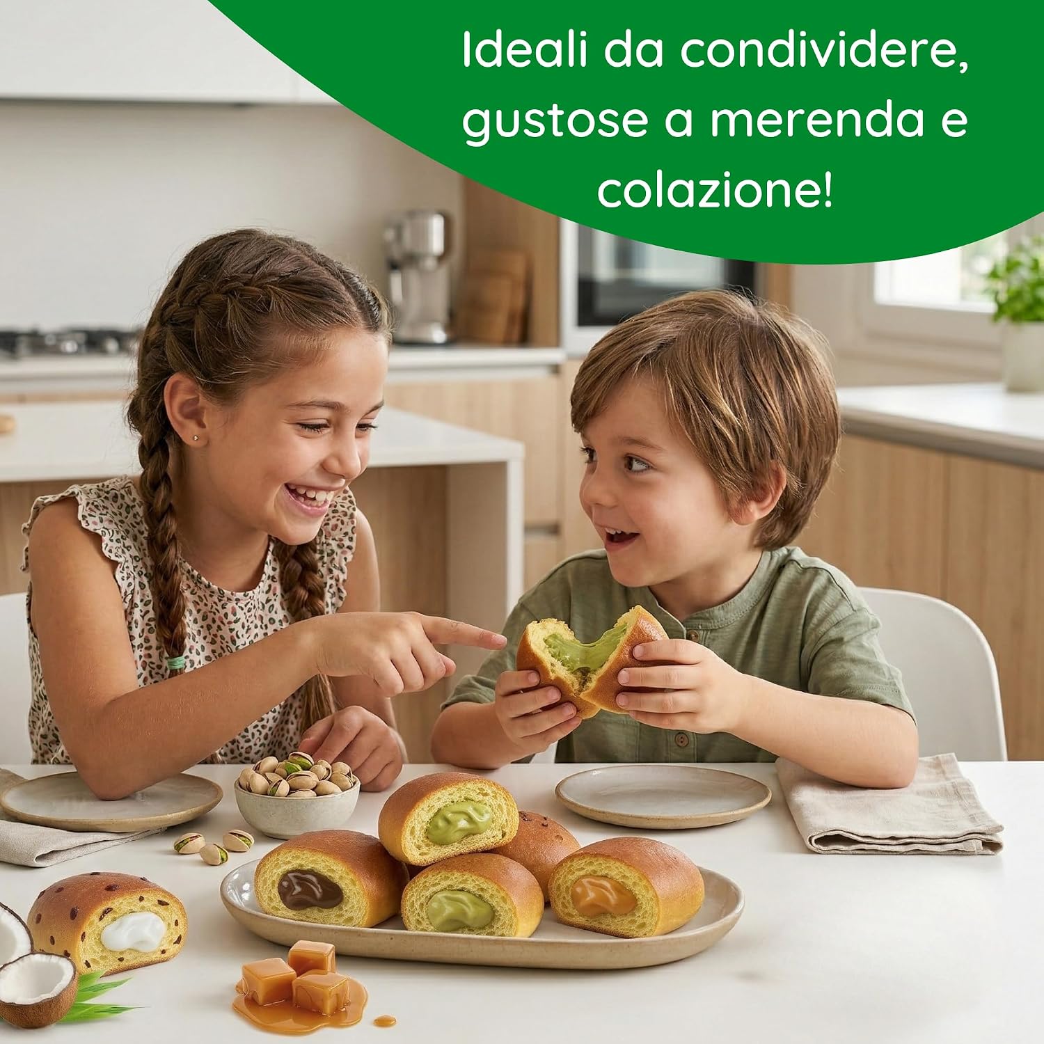Thumbnail 3 de Brioche Vegane 2 Gusti con Crema e Mirtilli e Cocco e Cioccolato – Vegan With Love, 45g x 24pz (6 Confezioni)