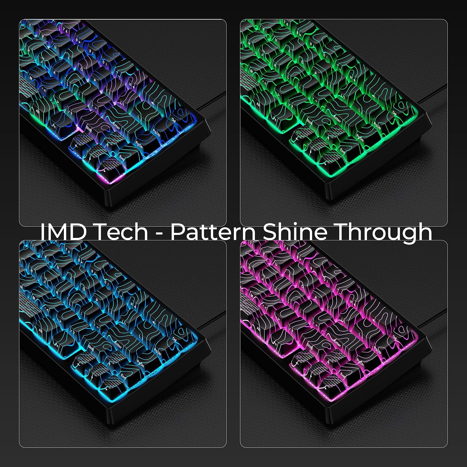 Detalle de HITIME x XVX M67 xh-M67WX-heise 60% Wireless Mechanical Keyboard, RGB