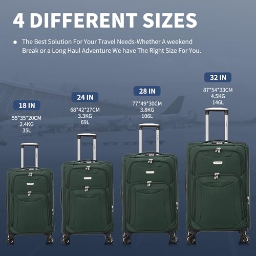 Thumbnail 8 de FLYMAX Cabin Carry-On Flight Bag – 55x35x20cm, 4-Wheel Lightweight Luggage with TSA Lock