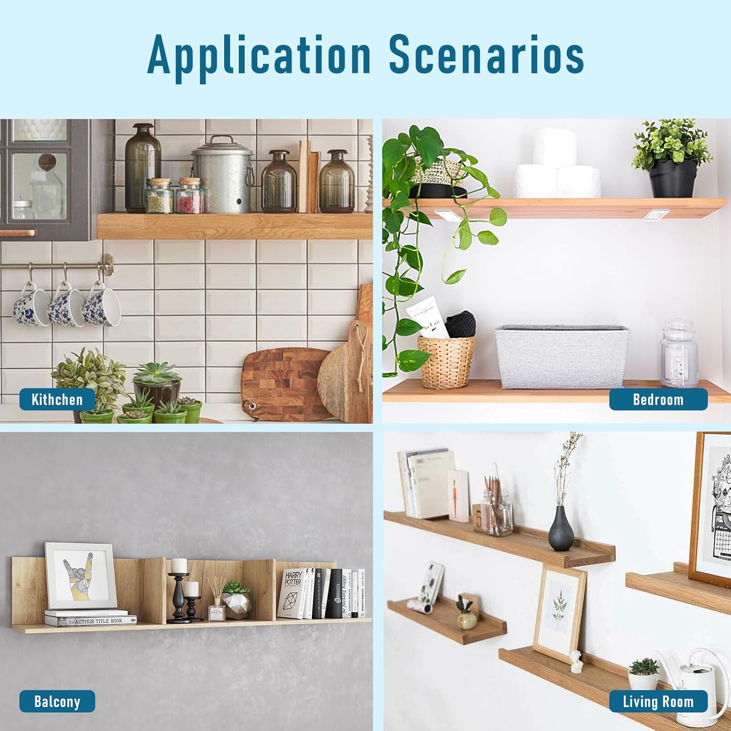 Thumbnail 6 de 8 Pack 15cm Floating Shelf Brackets (Heavy Duty Steel L Braces) – White