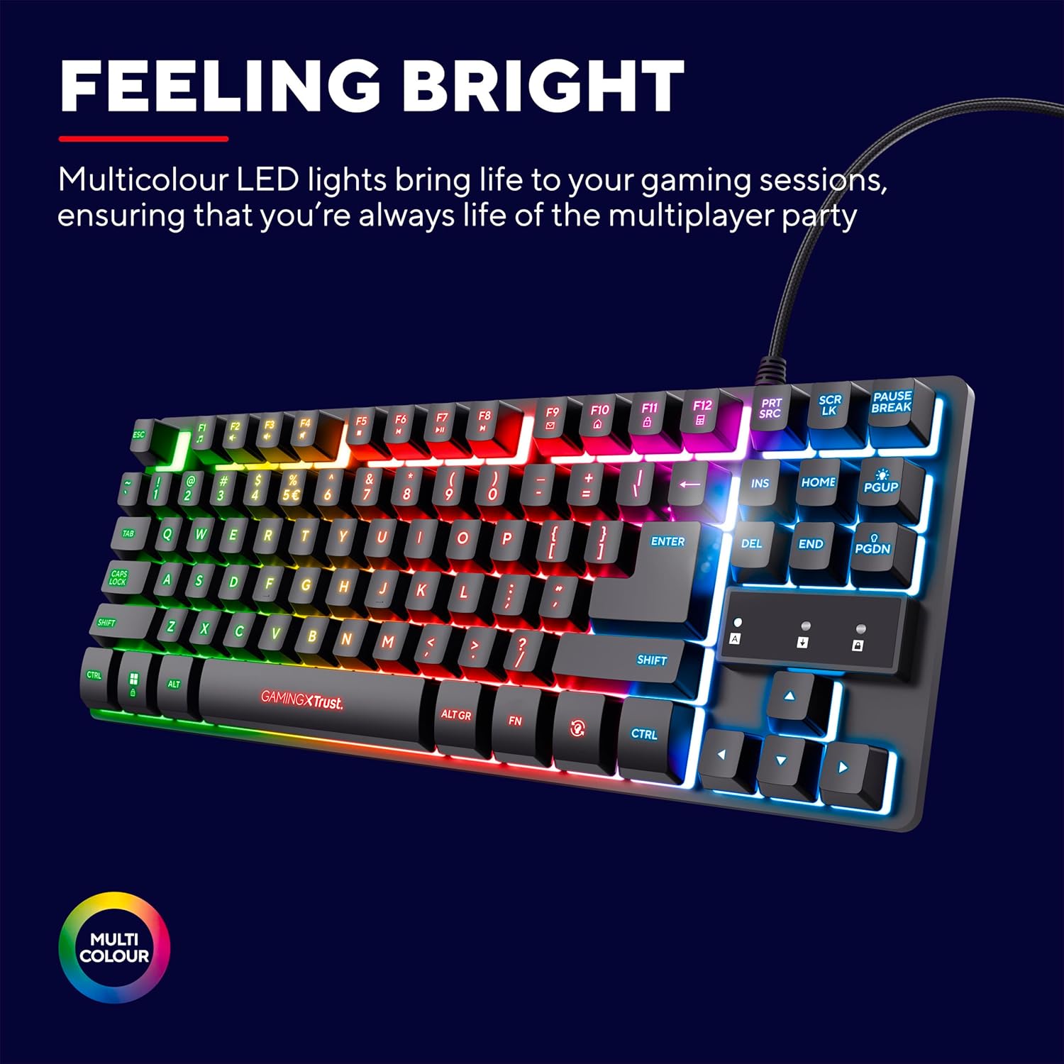 Thumbnail 3 de Trust Gaming GXT 833 Thado TKL Keyboard (UK Layout) – Compact 80 Percent, RGB