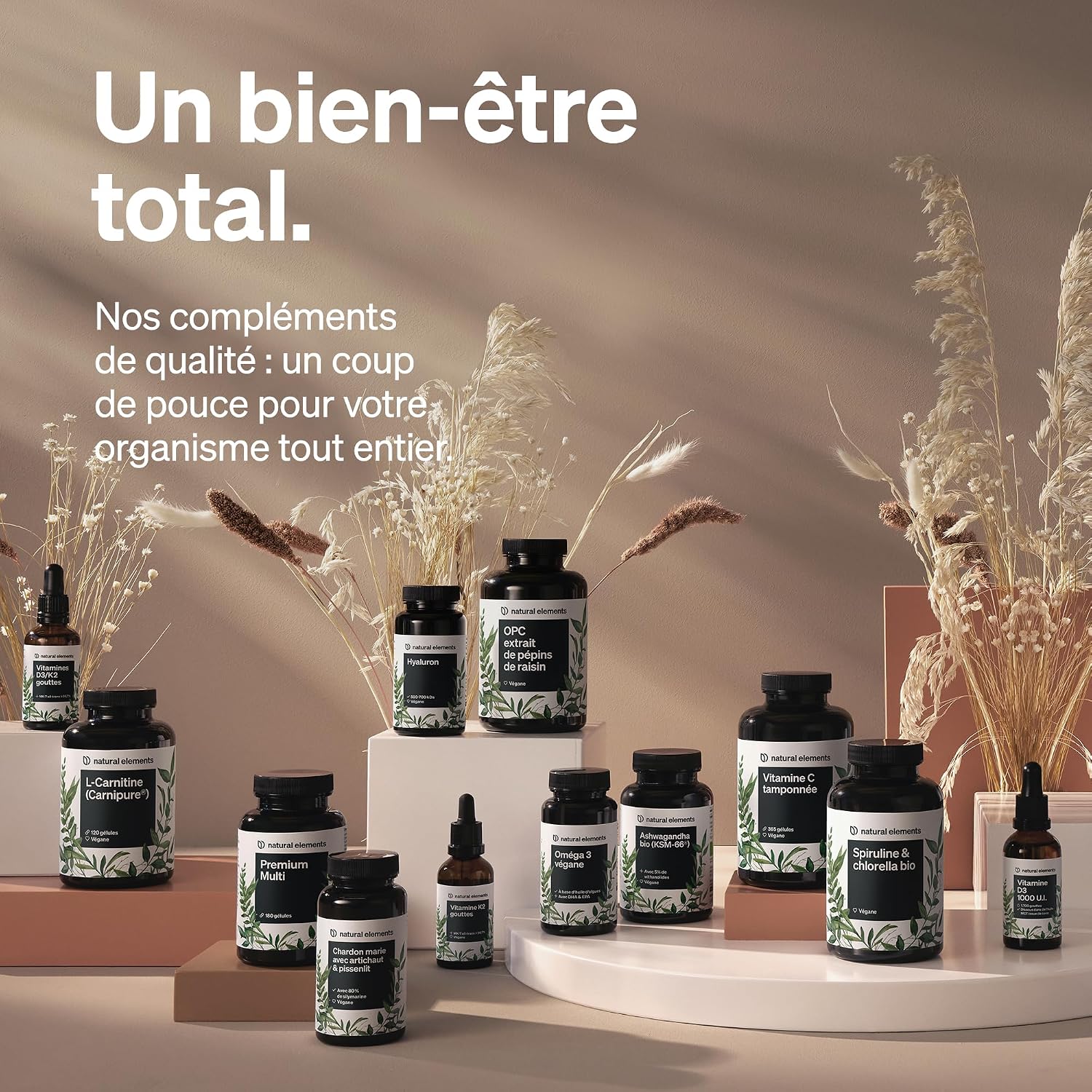 Detalle 2 de Natural Elements Vitamine C 360 gélules (1000 mg) + 15 mg zinc, dose élevée et formule tamponnée