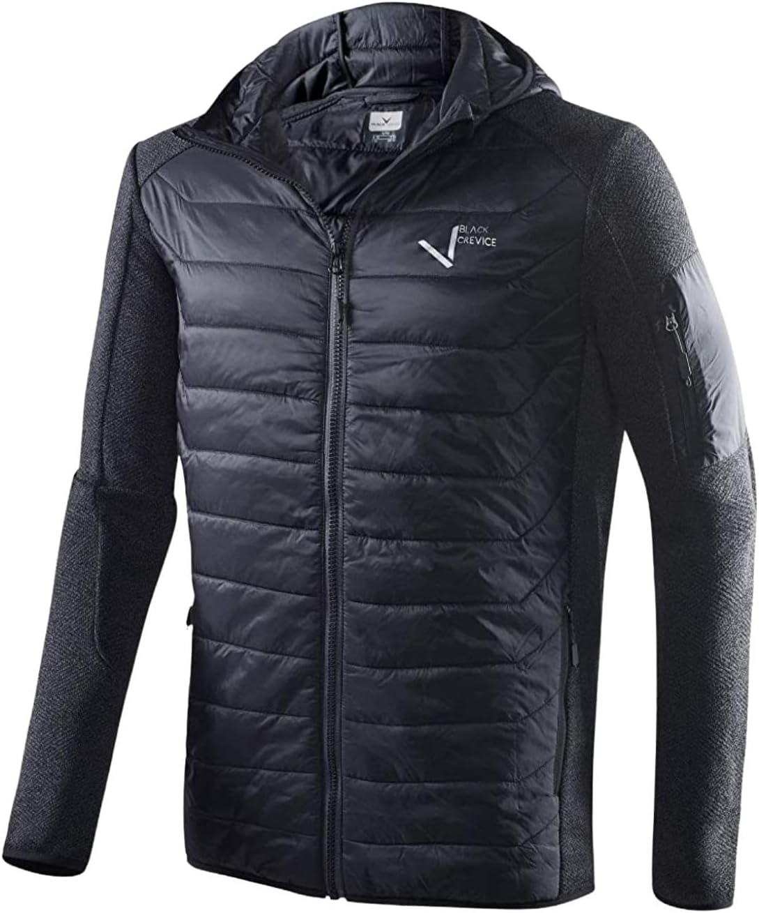 Detalle de Black Crevice Giacca ibrida da uomo, Blu – stile e praticità in un unico capo