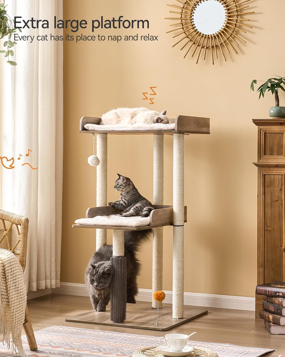 Detalle de FourFurPets Katzenbaum 111 cm Greige