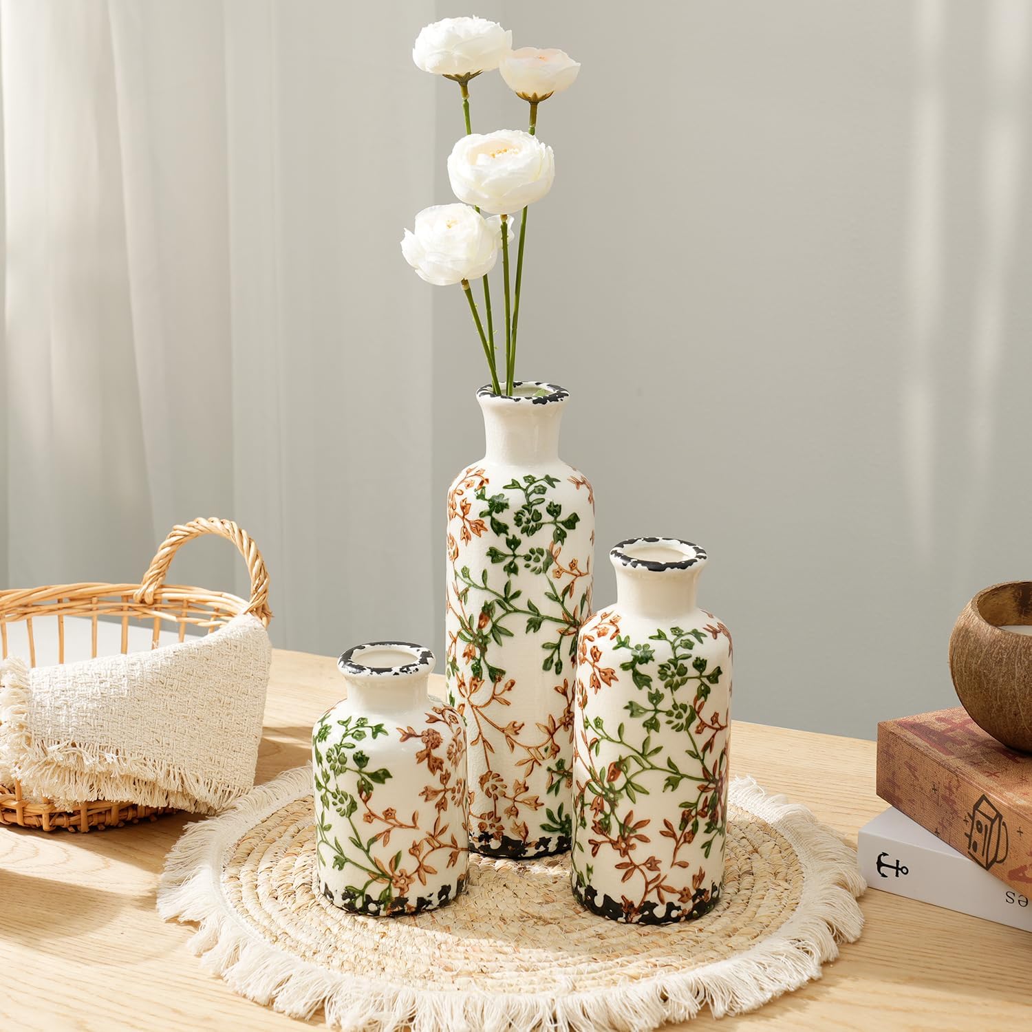 Detalle de Ceramic Flower Vase Set of 3