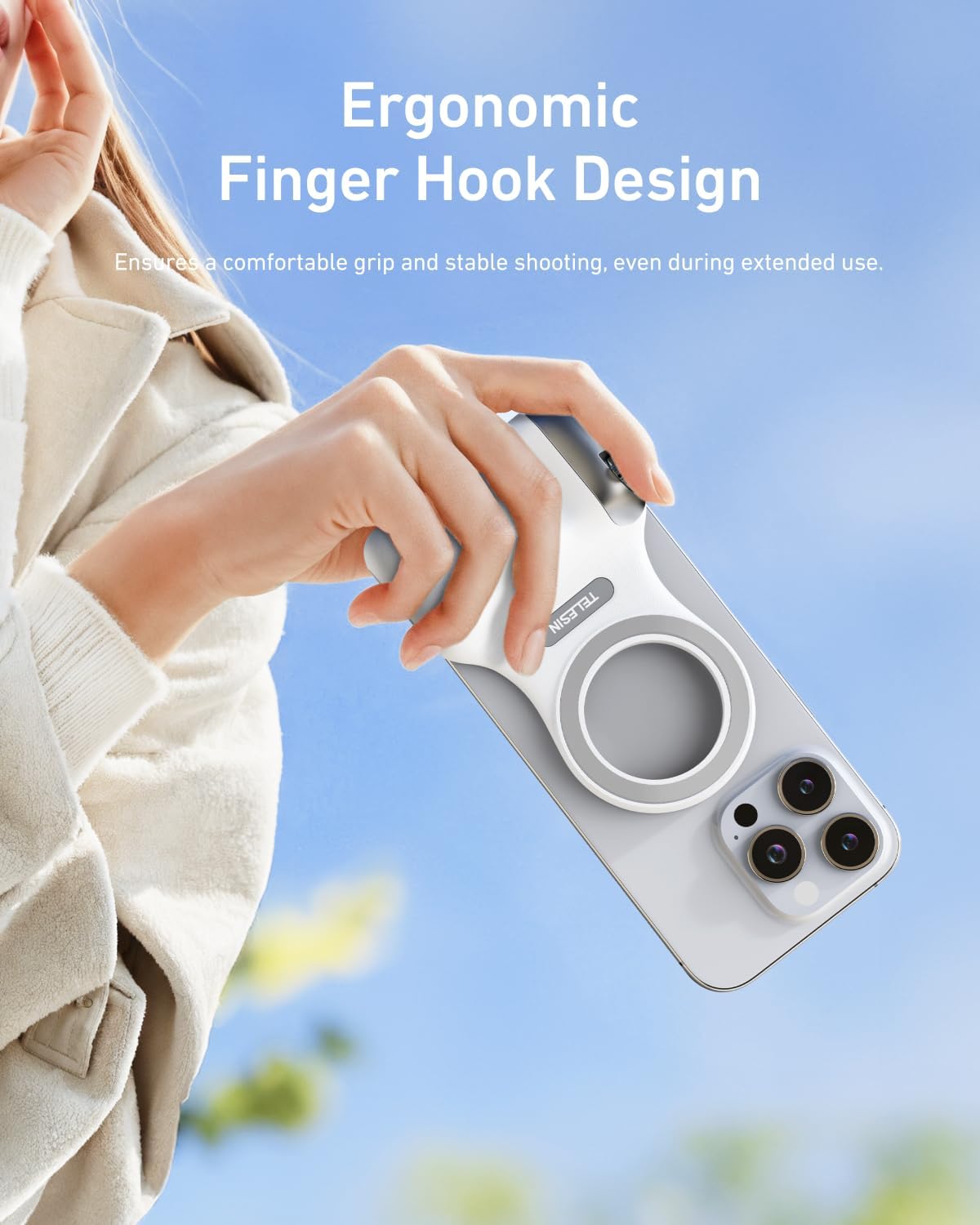 Detalle 2 de TELESIN Fun Shot Magnetic Phone Grip 2‑in‑1