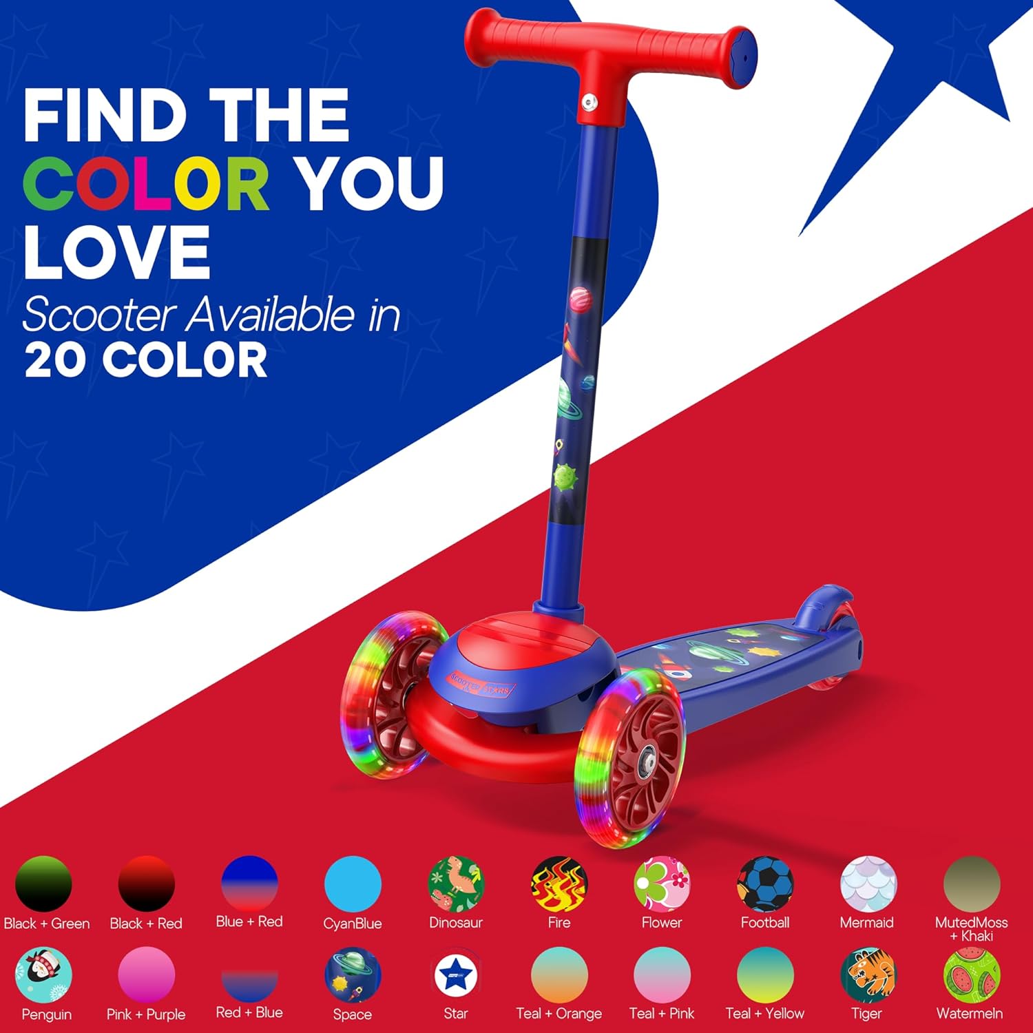 Thumbnail 6 de 3 Wheel Scooter for Kids LED Light Wheels 🛴