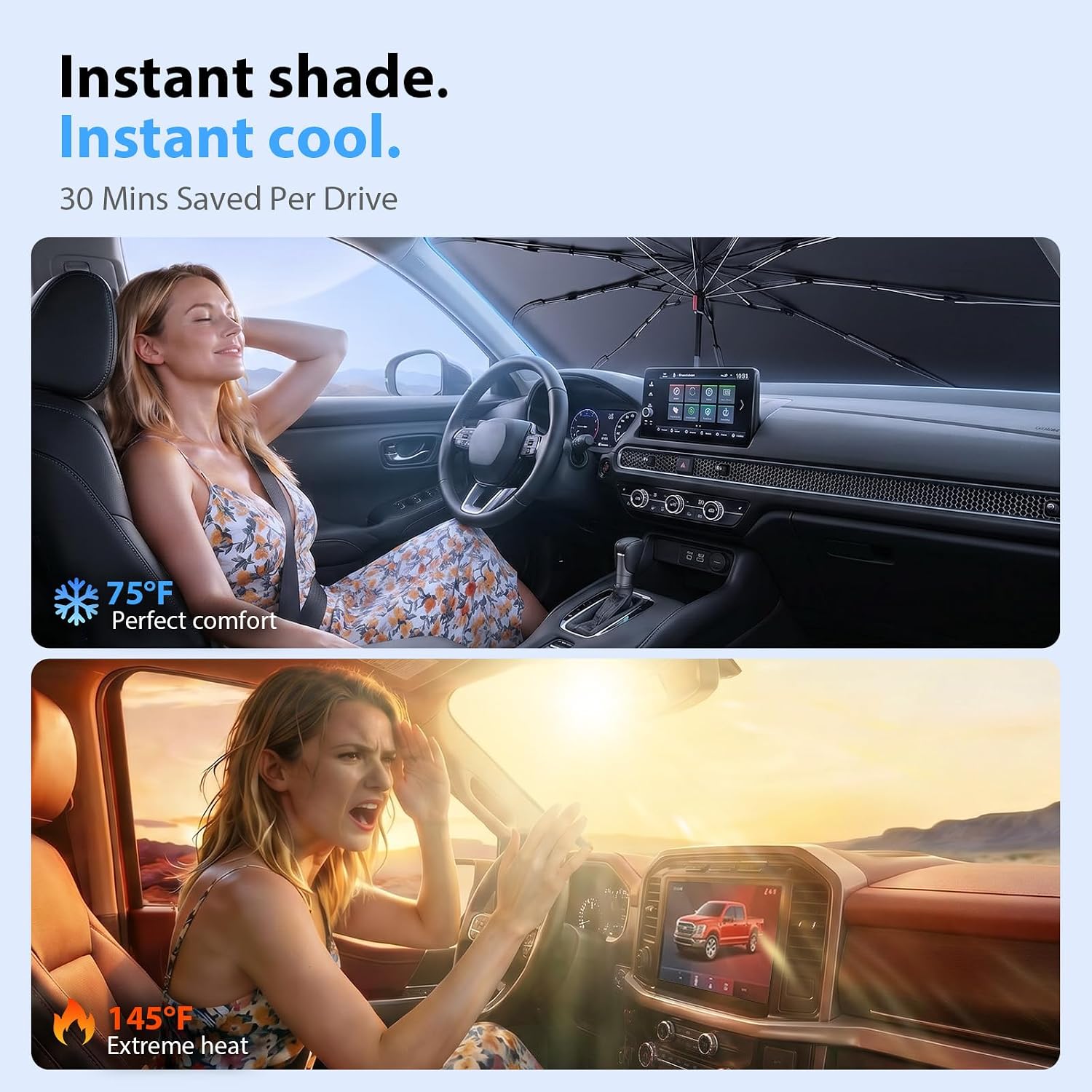 Thumbnail 1 de Adefor 2026 Upgraded Windshield Sun Shade Umbrella for Honda CR-V – Precision Custom Fit