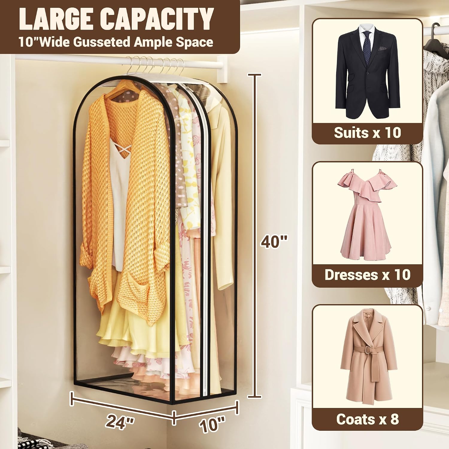 Detalle 2 de Hanging Garment Bags, 40-Inch
