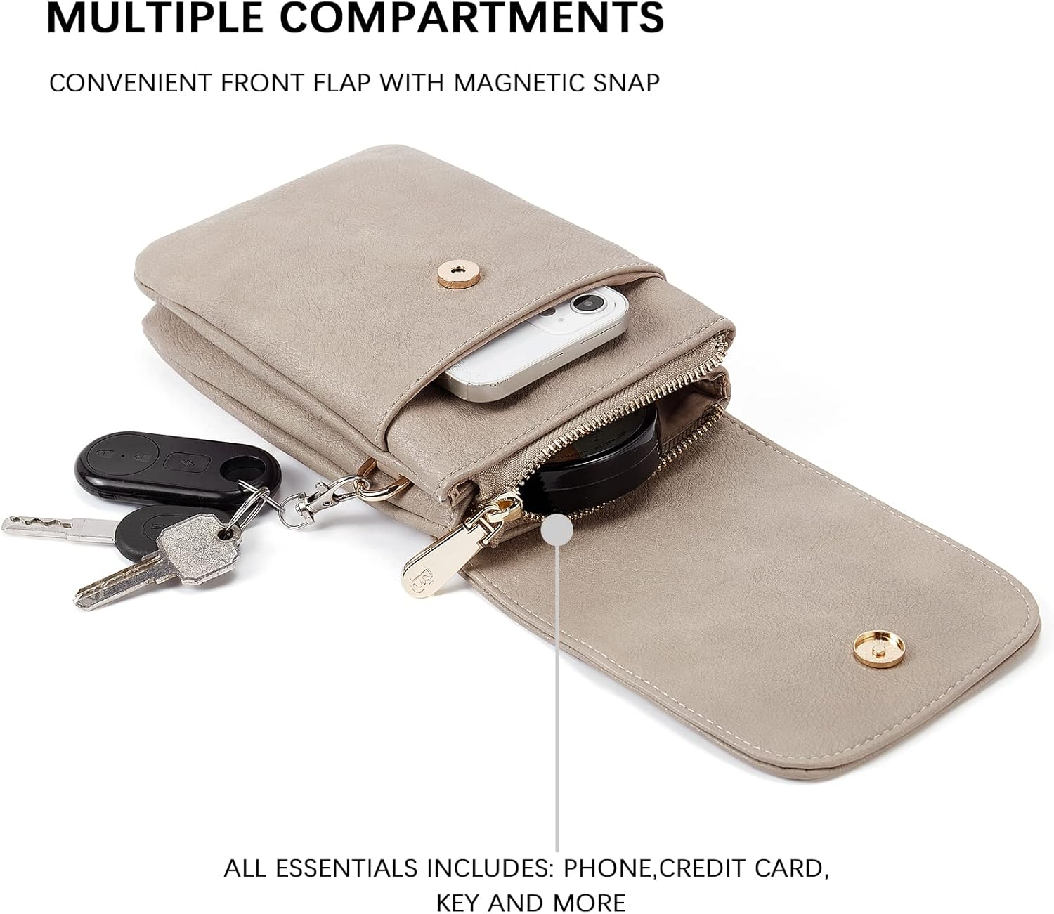 Thumbnail 3 de BOSTANTEN Leather Small Crossbody Bag for Women – Practical Everyday Phone Wallet with RFID Protection