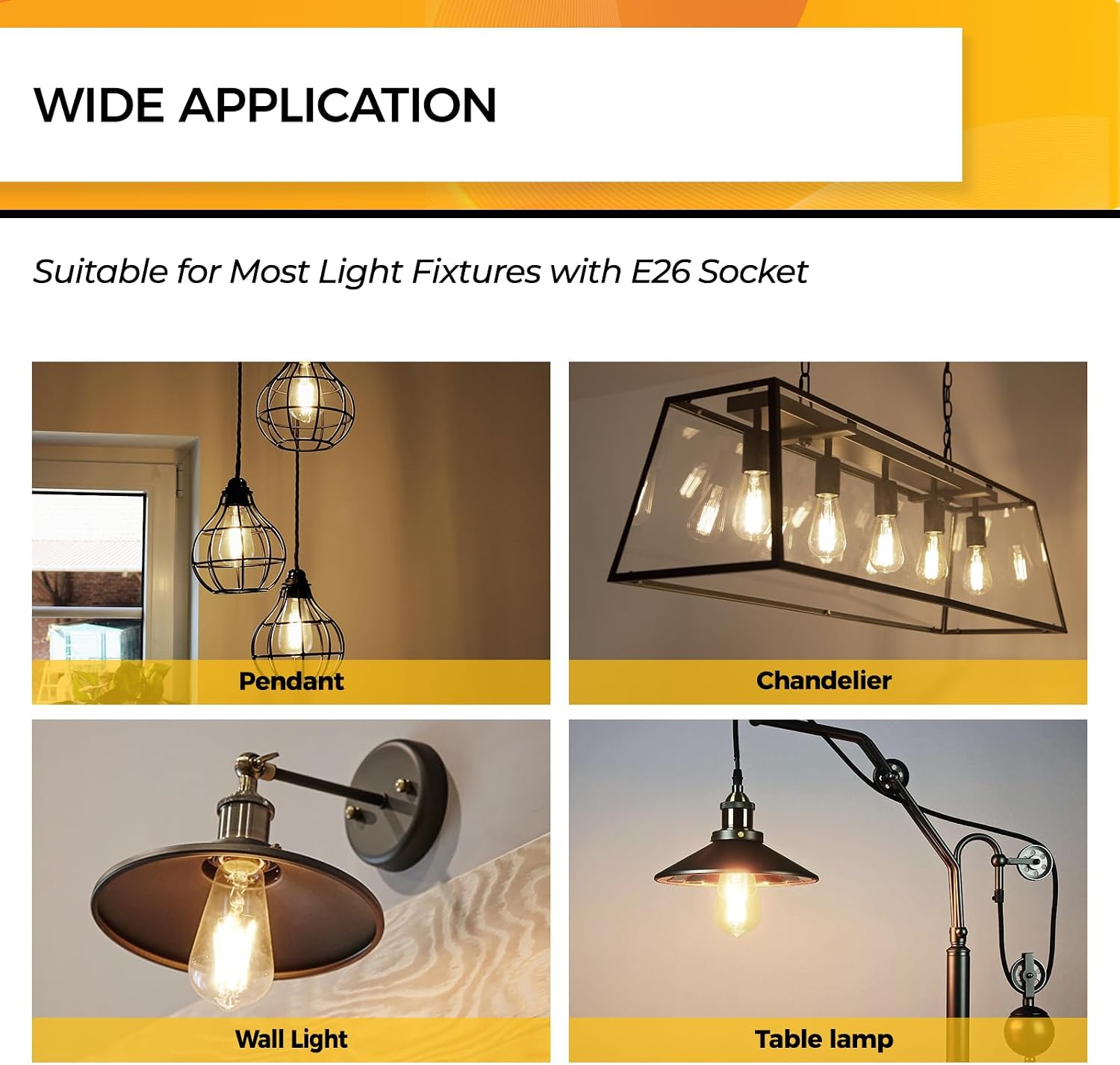 Detalle 2 de Hizashi LY-ST58-6W-W-90-C Edison LED Bulbs, Dimmable 3000K, 12-Pack