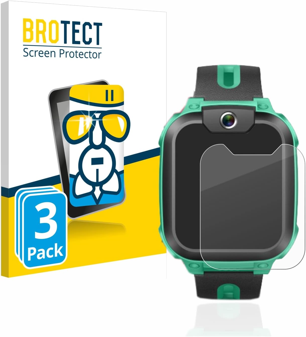 Detalle de brotect Glass Screen Protector Film for Imoo Watch Phone Z1 – 3 Pack (Glass-Foil 9H)