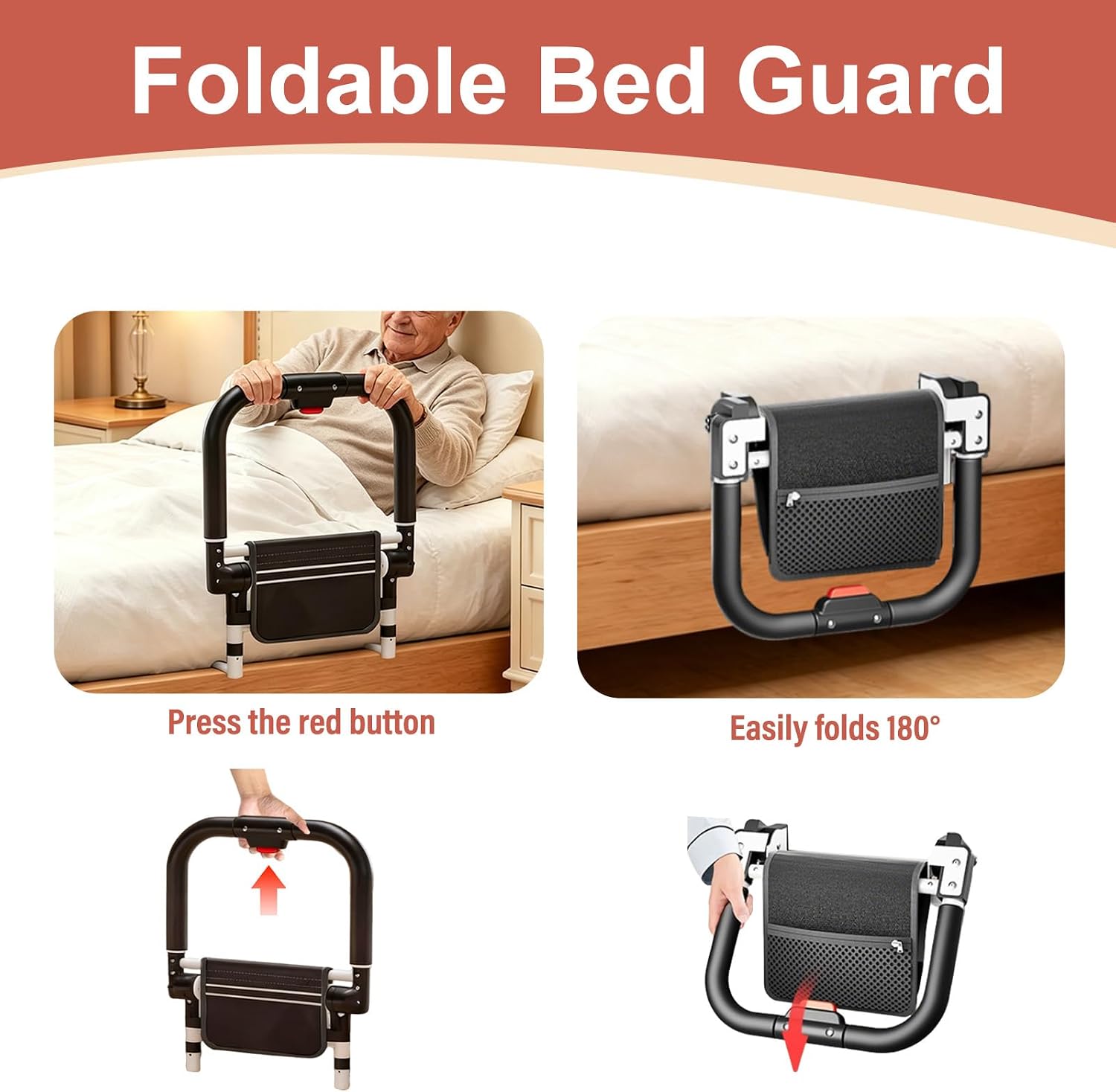 Thumbnail 2 de CYHWQ Foldable Bed Guard: Adjustable Bed Rails for Elderly and Limited Mobility
