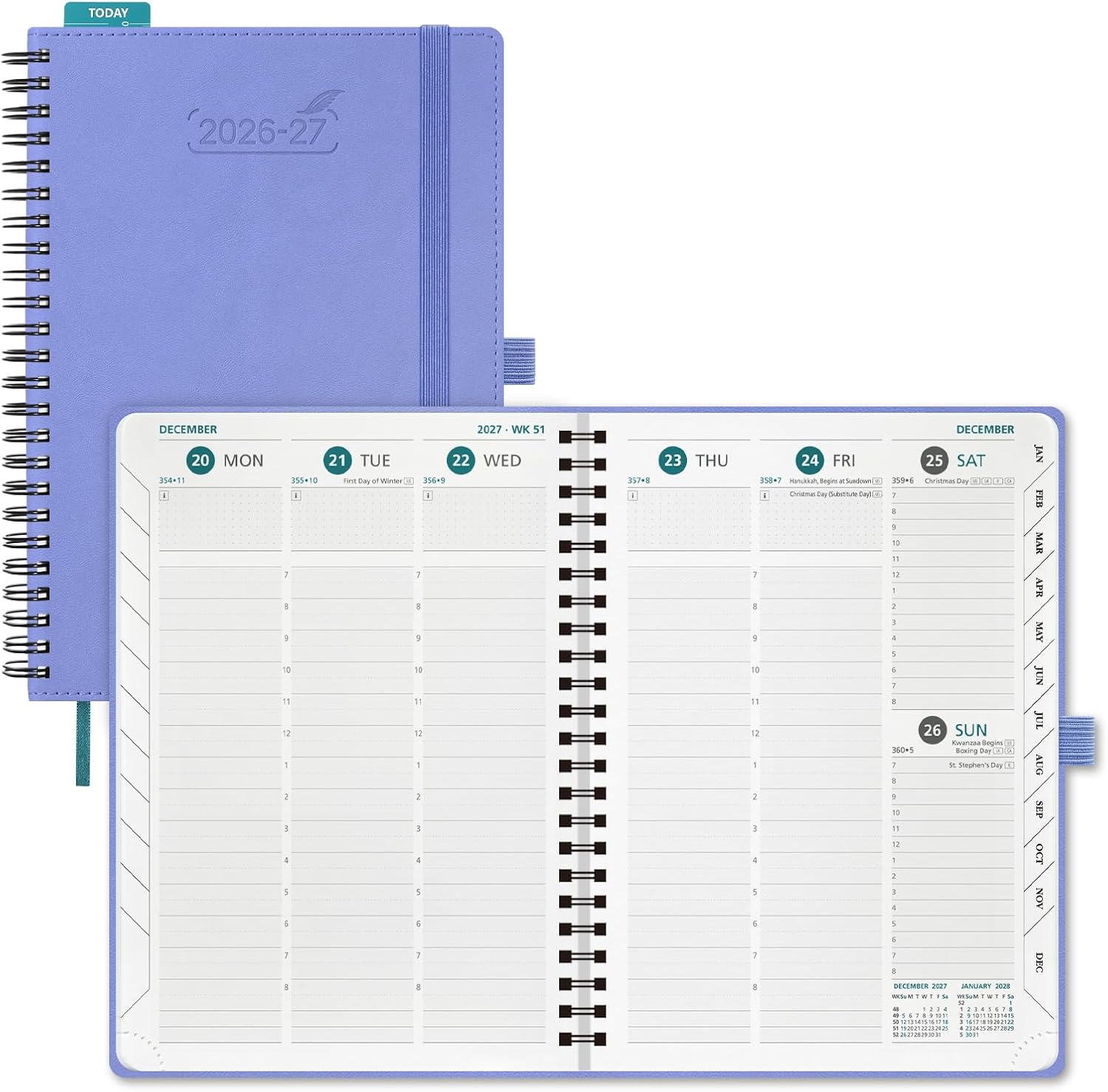 Detalle de BEZEND BZ-AP210W01L-27-CF 18-Month Planner, Hourly Schedule, Cornflower
