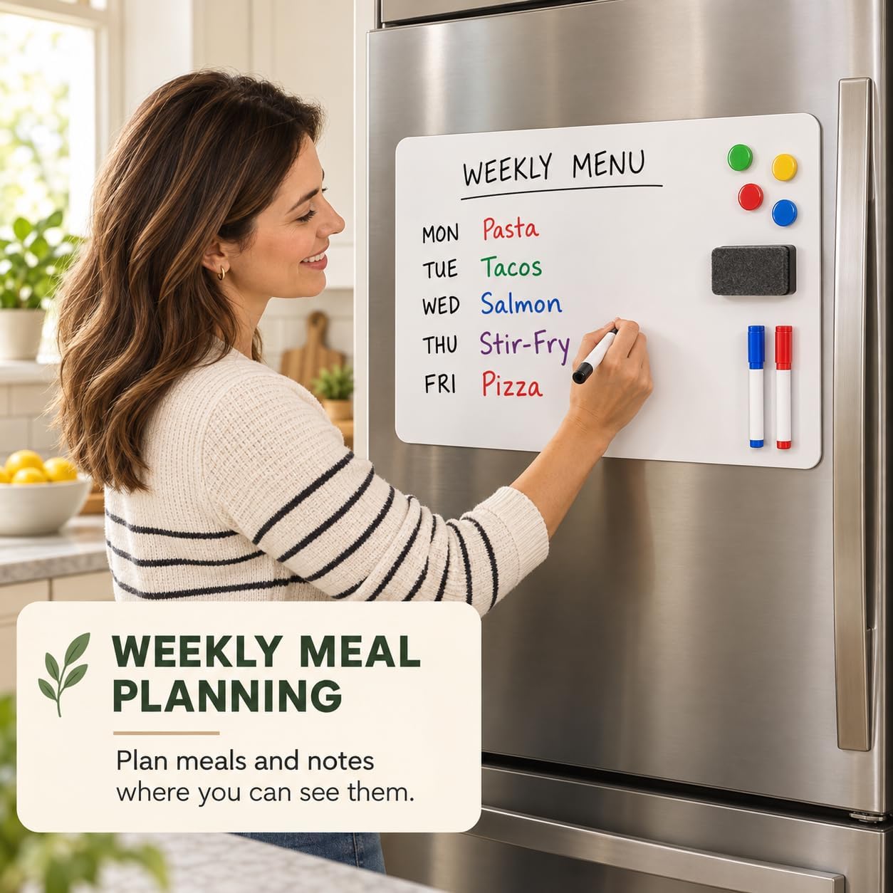 Detalle 2 de Babenoun Magnetic Dry-Erase Board Contact Paper, 30" x 40", Cut-to-Size