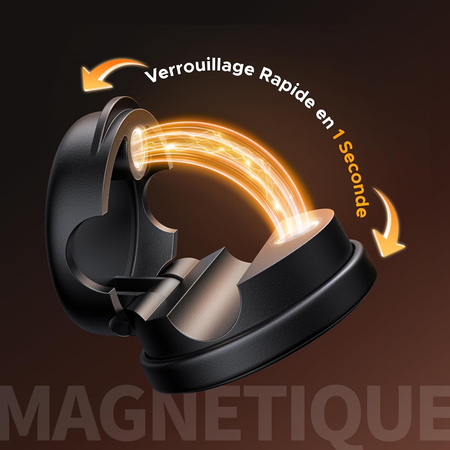 Detalle de UGREEN 6 pièces organiseurs de câbles magnétiques rotatifs à 360° (noir) — clips autocollants pour bureau