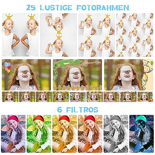 Detalle 2 de ARNSSIEN Cámara de Fotos para Niños con Pantalla IPS 2,4" y Lente 180° | Regalo educativo