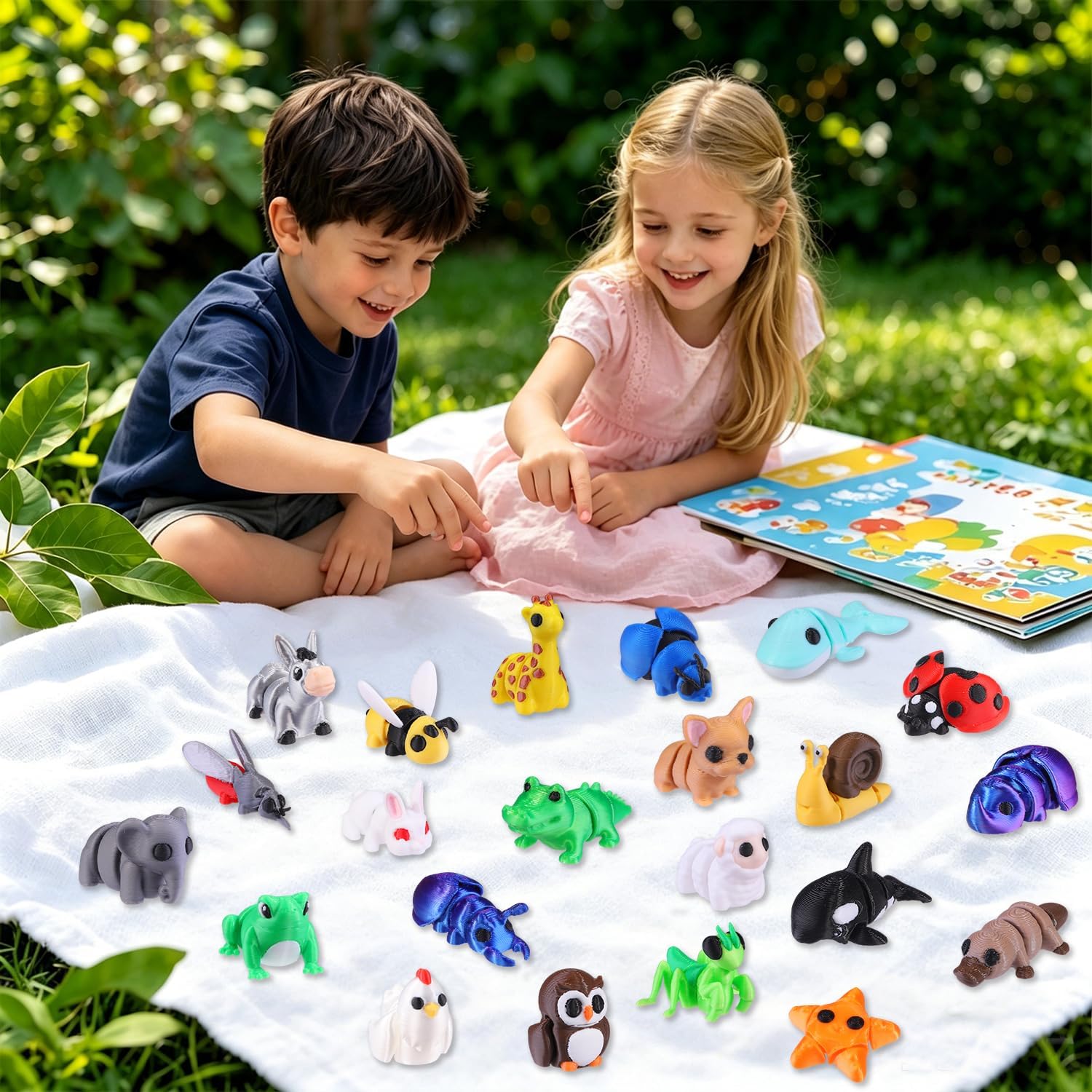 Detalle de XIMISHOP 50‑Piece Mini 3D Printed Animals with Movable Joints