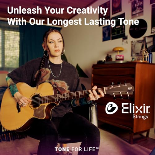 Detalle 2 de Elixir Strings Acoustic Guitar Strings (80/20 Bronze, NANOWEB) — Light Gauge 12-53, 6-String Set