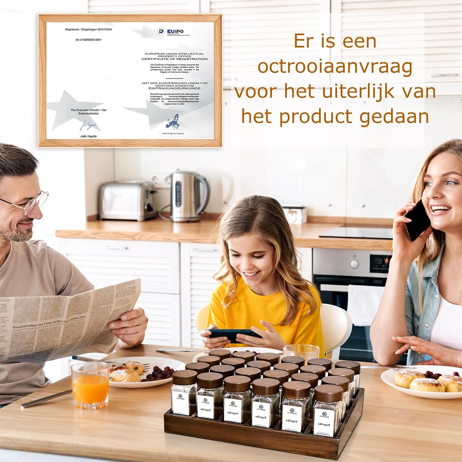 Detalle de SAEIV XY179 kruidenrek voor de lade met 24 potjes van 120 ml