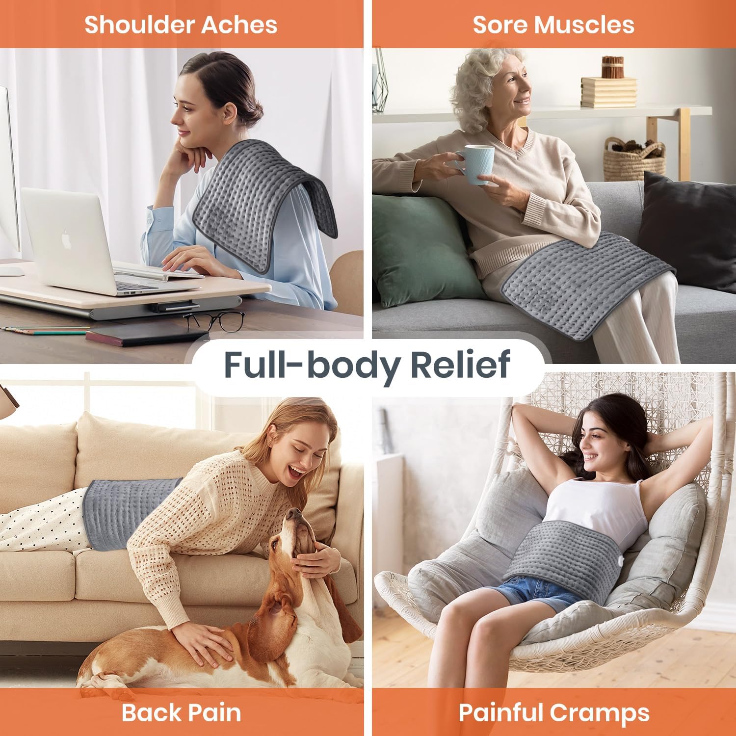 Detalle de Jaspcy D3060 Electric Heating Pad, 9 Heat Settings, Machine Washable