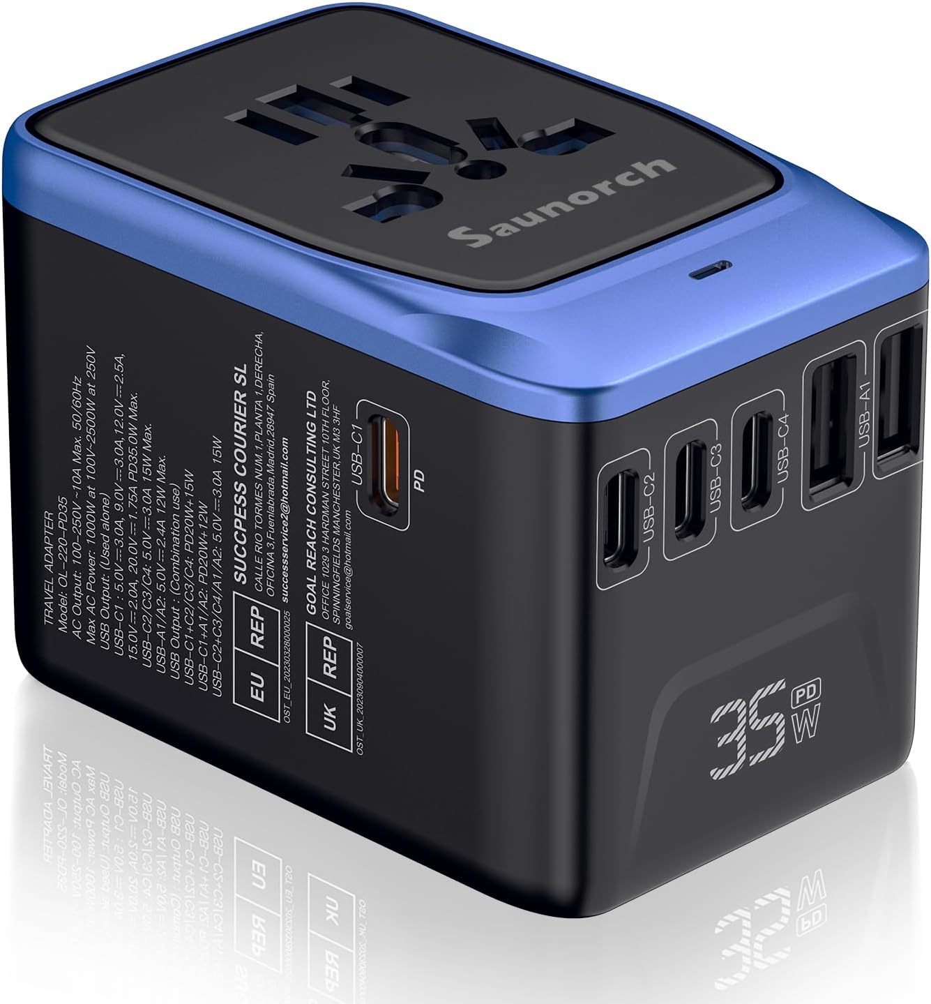 Detalle de SAUNORCH Universal Travel Adapter PD 35W