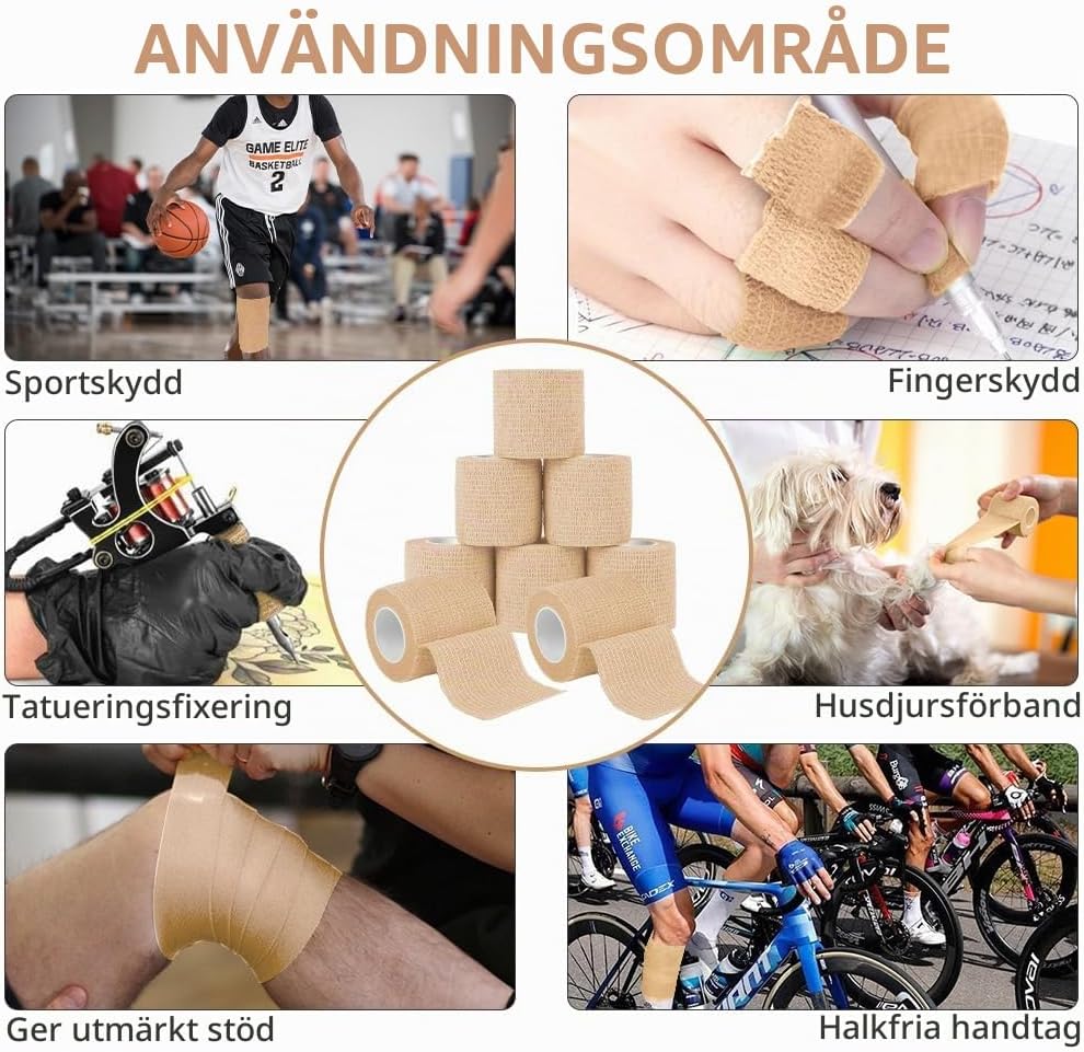 Thumbnail 6 de ACWOO självhäftande bandage, 8 rullar à 5 cm x 4,5 m