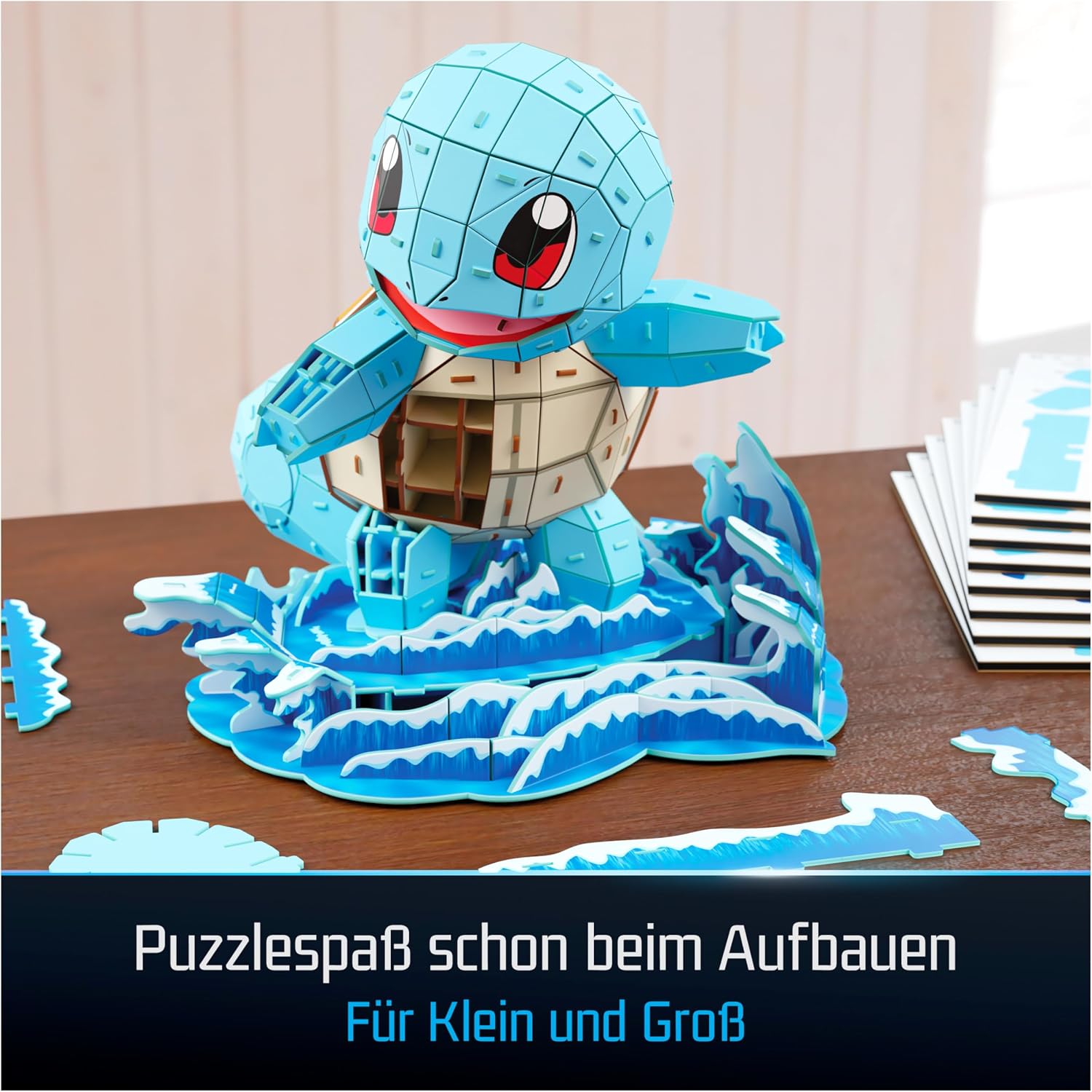 Detalle de 4D Build Pokémon Schiggy 3D-Modellbausatz mit 180 Teilen, ab 12 Jahren