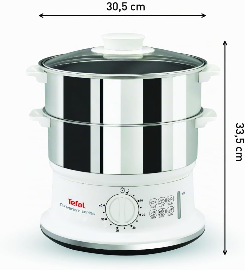 Thumbnail 6 de Tefal Dampfgarer elektrisch VC1451 mit 2 Edelstahlbehältern (6 l) und Timer
