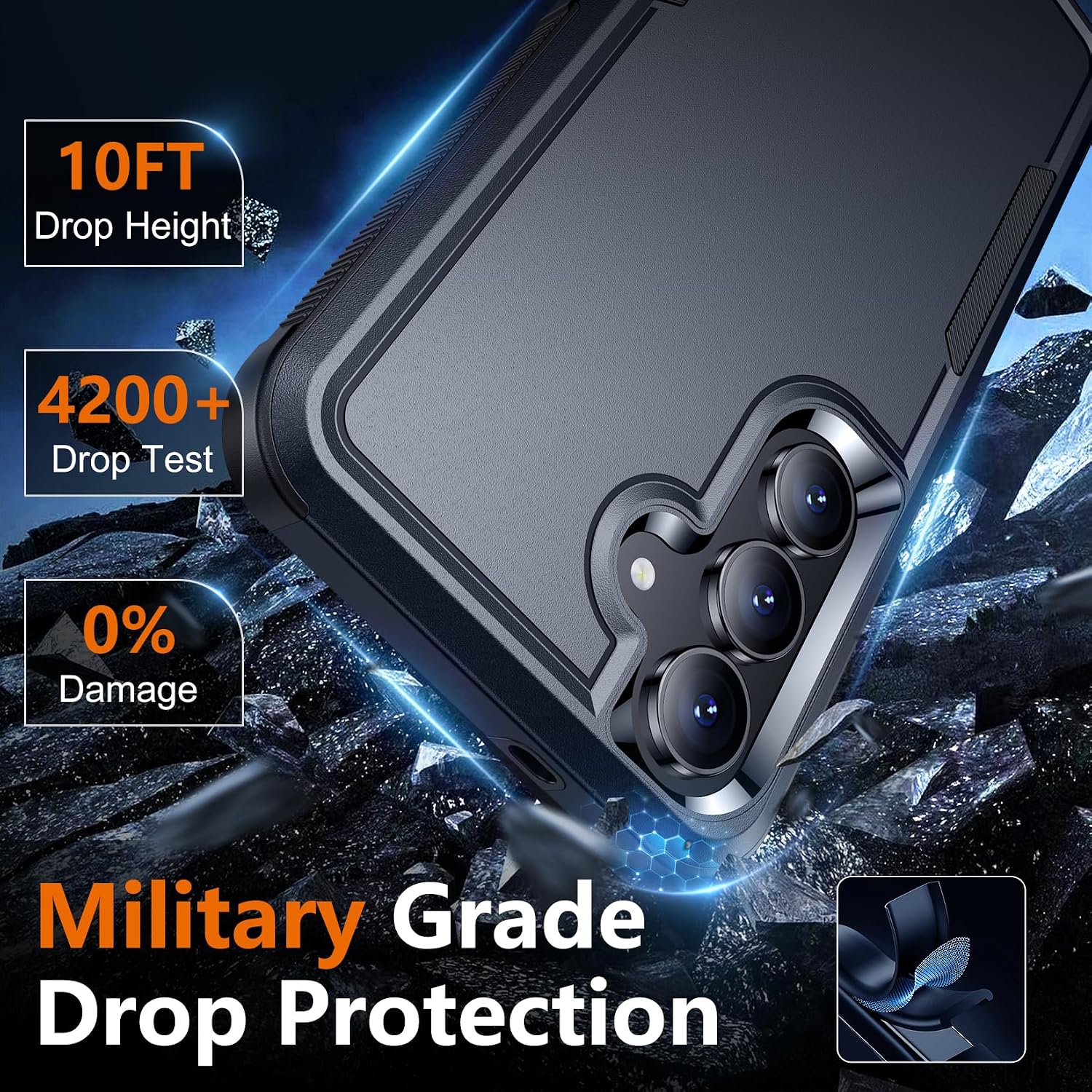 Detalle 2 de SPIDERCASE Galaxy S25 FE case 10 ft drop protection