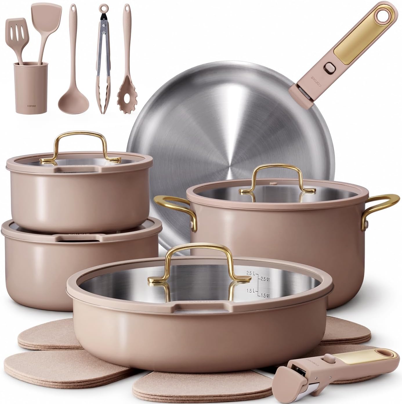 Detalle de CAROTE 15Pcs Ceramic Cookware Set