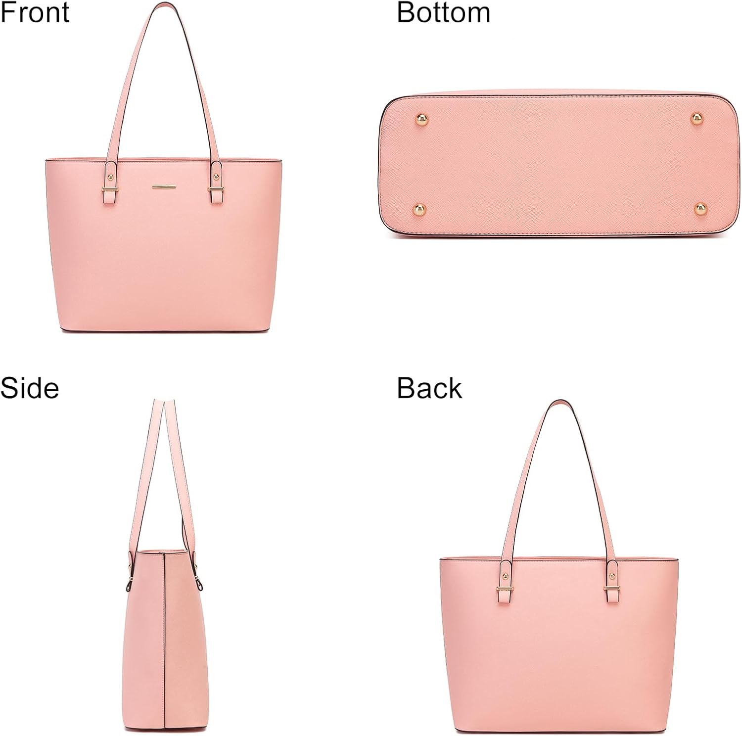 Detalle 2 de Pahajim Large Tote Bag for Women – PU Leather, Zip Closure, Multiple Internal Pockets