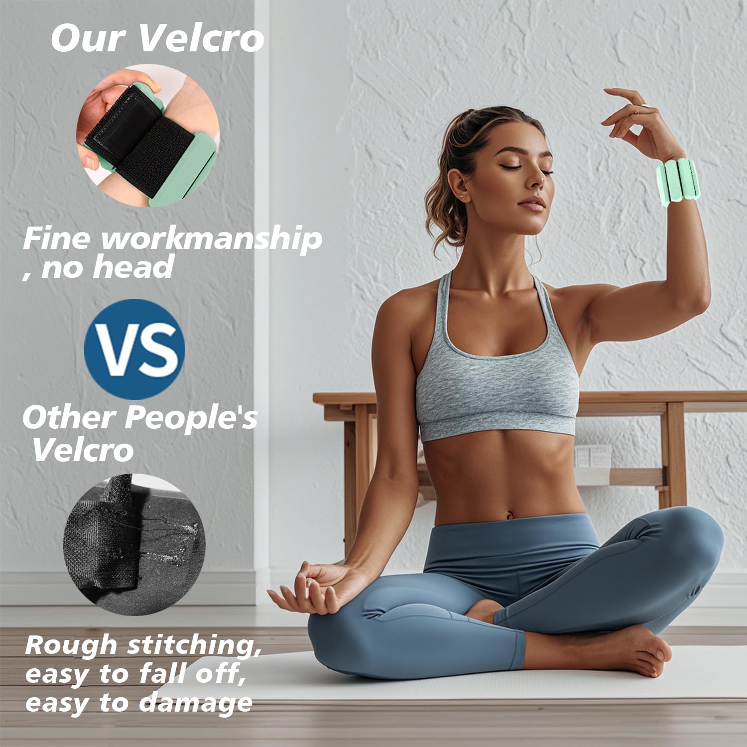Detalle 2 de SDATEKIT Adjustable Silicone Wrist and Ankle Weights, 2 lb Pair