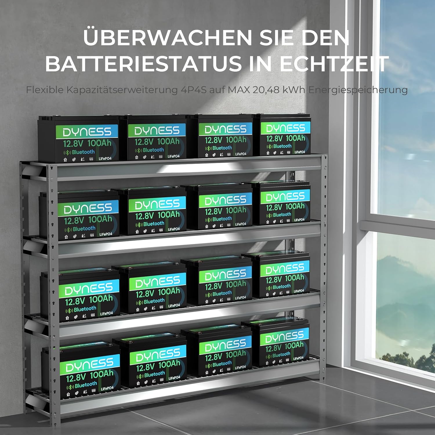 Thumbnail 4 de Dyness LiFePO4 12V 100Ah Lithium-Batterie mit Bluetooth und 100A BMS