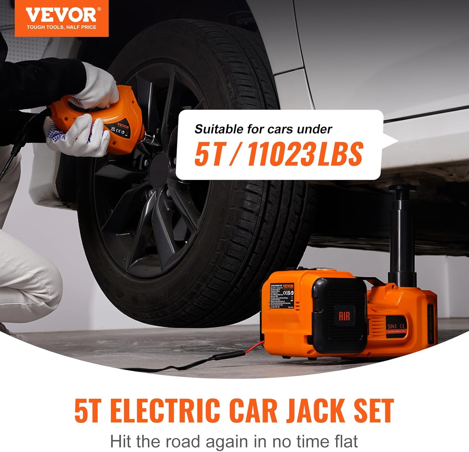 Detalle 2 de VEVOR Martinetto Idraulico 5 Tonnellate 12V