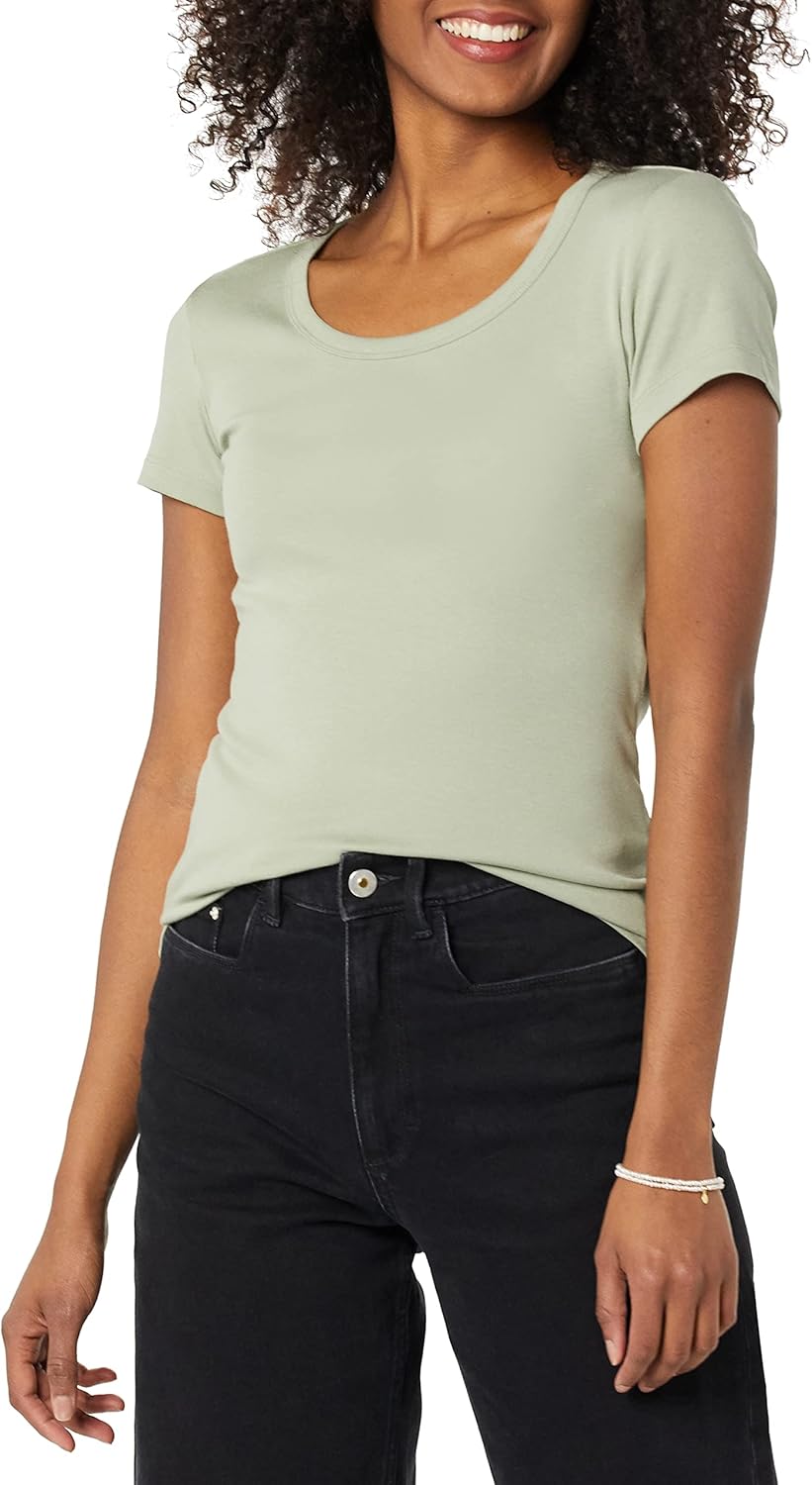 Thumbnail 5 de Amazon Essentials Women's Slim-Fit Cap-Sleeve Scoop Neck T‑Shirt