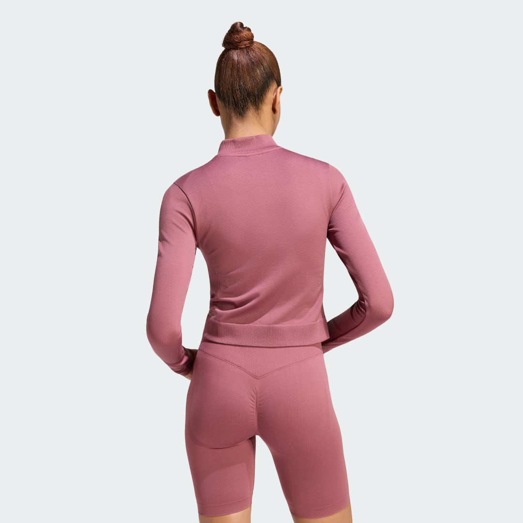 Detalle 2 de Sudadera Essentials sin costuras de Adidas – Burgundy