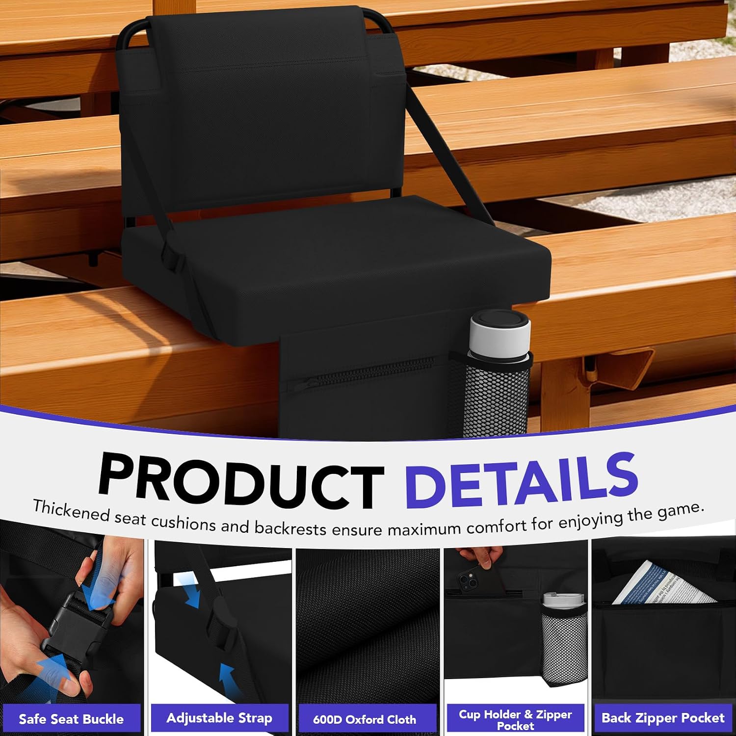 Detalle 2 de Janiry Stadium Seat 600D Oxford Fabric