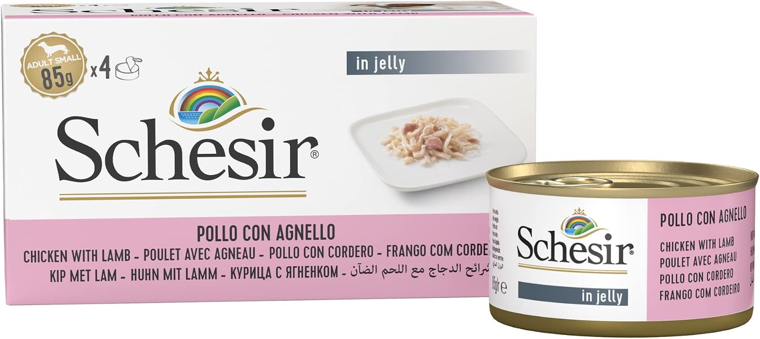 Detalle 2 de Schesir Pollo con Agnello 4x85g alimento húmedo para perros