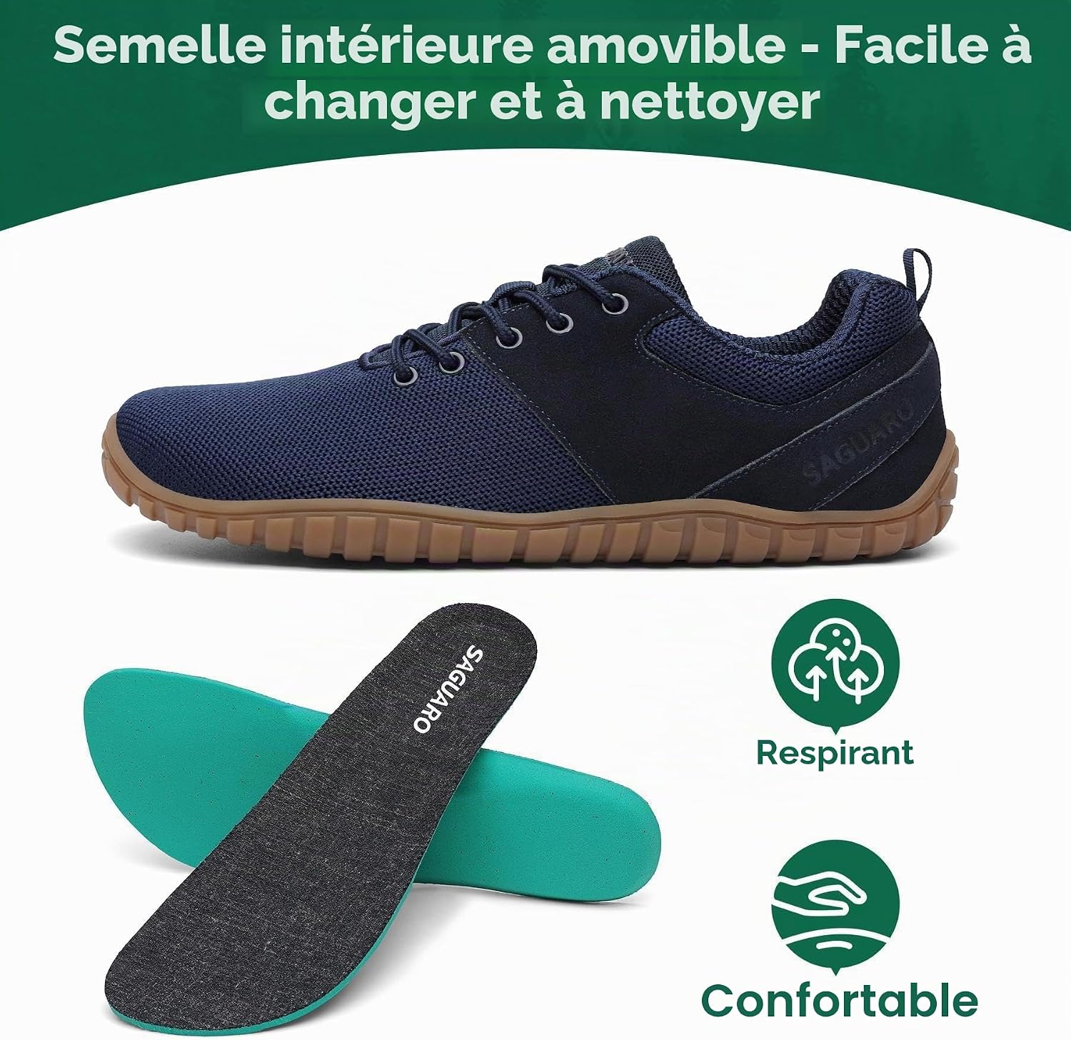 Thumbnail 2 de SAGUARO Chaussures Minimalistes Wish Ⅰ – Maille pieds nus, sport et outdoor, GR.36-48