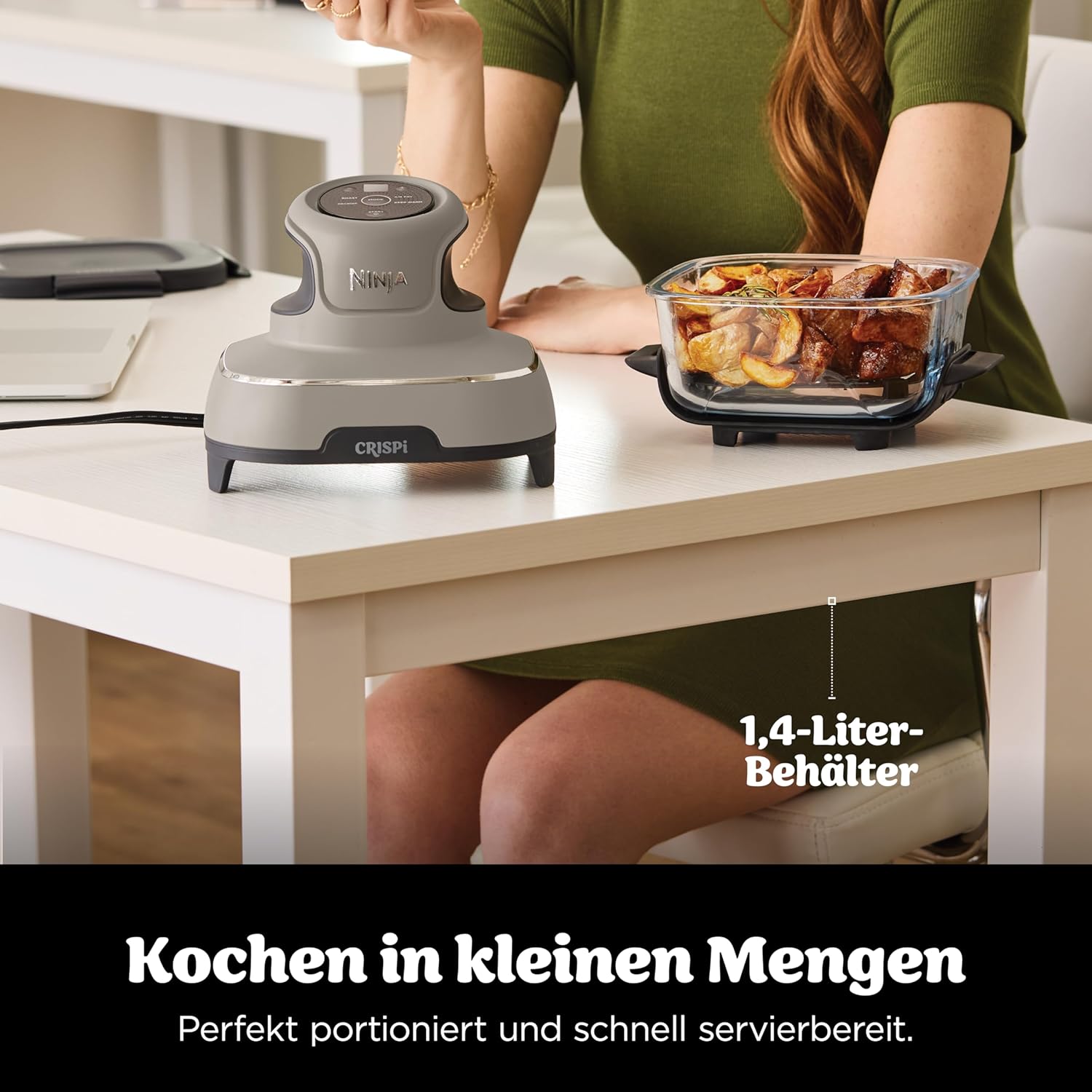 Thumbnail 6 de Ninja CRISPi Tragbare Air Fryer Heißluftfritteuse 3,8 l – 4-in-1, Stein FN101EUST