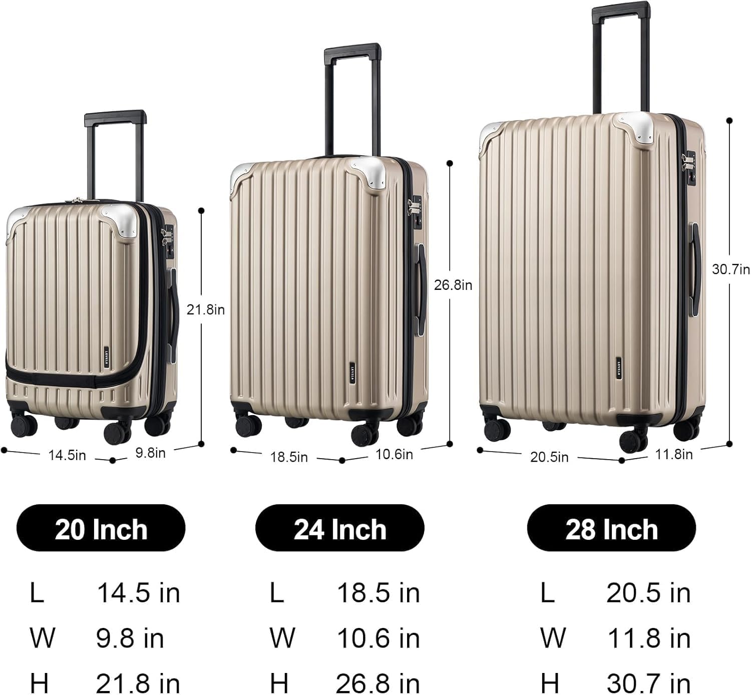 Thumbnail 3 de LEVEL8 Suitcase Set of 3 36L/68L/104L