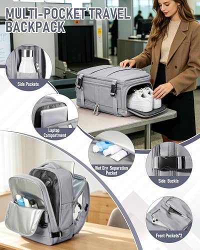 Thumbnail 6 de SZLX Sac à Dos Sous Vide Voyage 40x30x20 – Pompe intégrée, Compagnie aérienne Ryanair/Wizz Air/EasyJet, Compartiment ordinateur et chaussures
