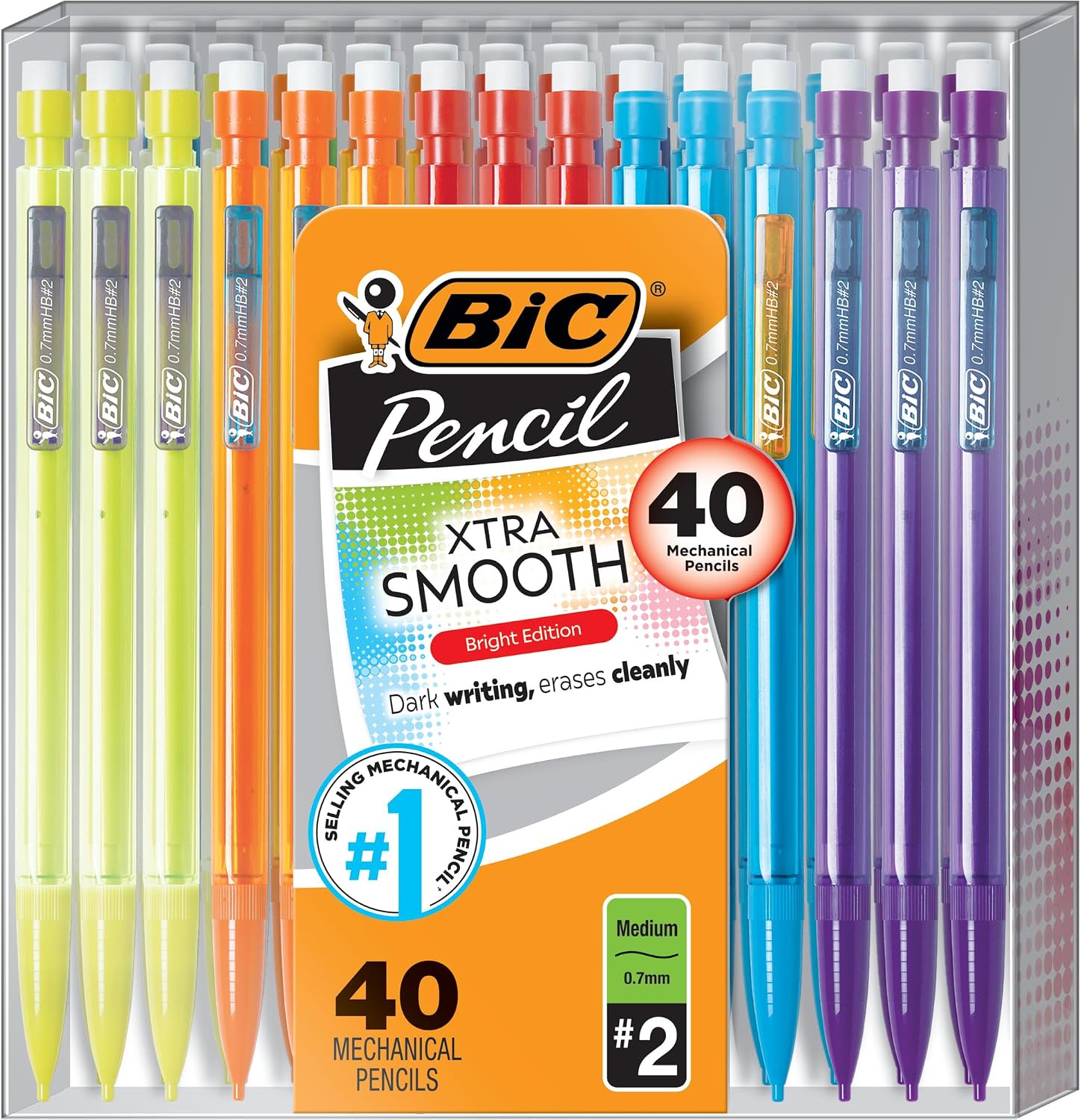 Detalle de BIC Xtra Smooth Mechanical Pencil 0.028 in, 40-pack ✏