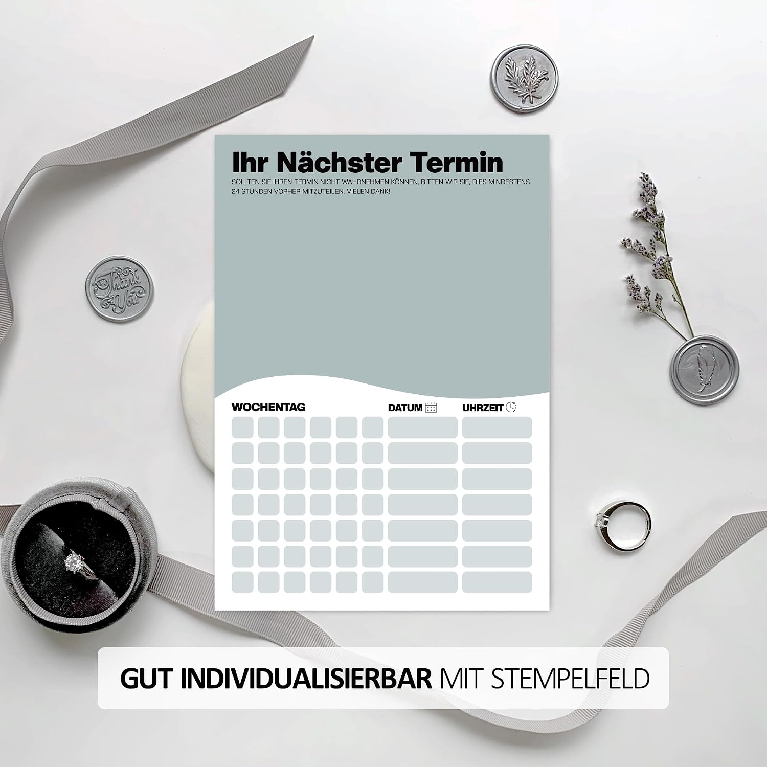 Detalle 2 de BIROYAL Terminzettel Praxis – 12 Terminblöcke, 600 Zettel, DIN-A7