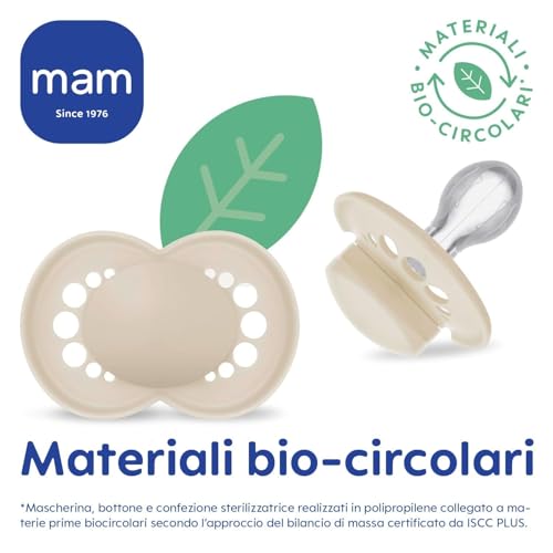 Detalle de MAM Original Succhietto 16+ mesi Set da 2 ciucci – Azzurro/Blu, ortodontico SkinSoft