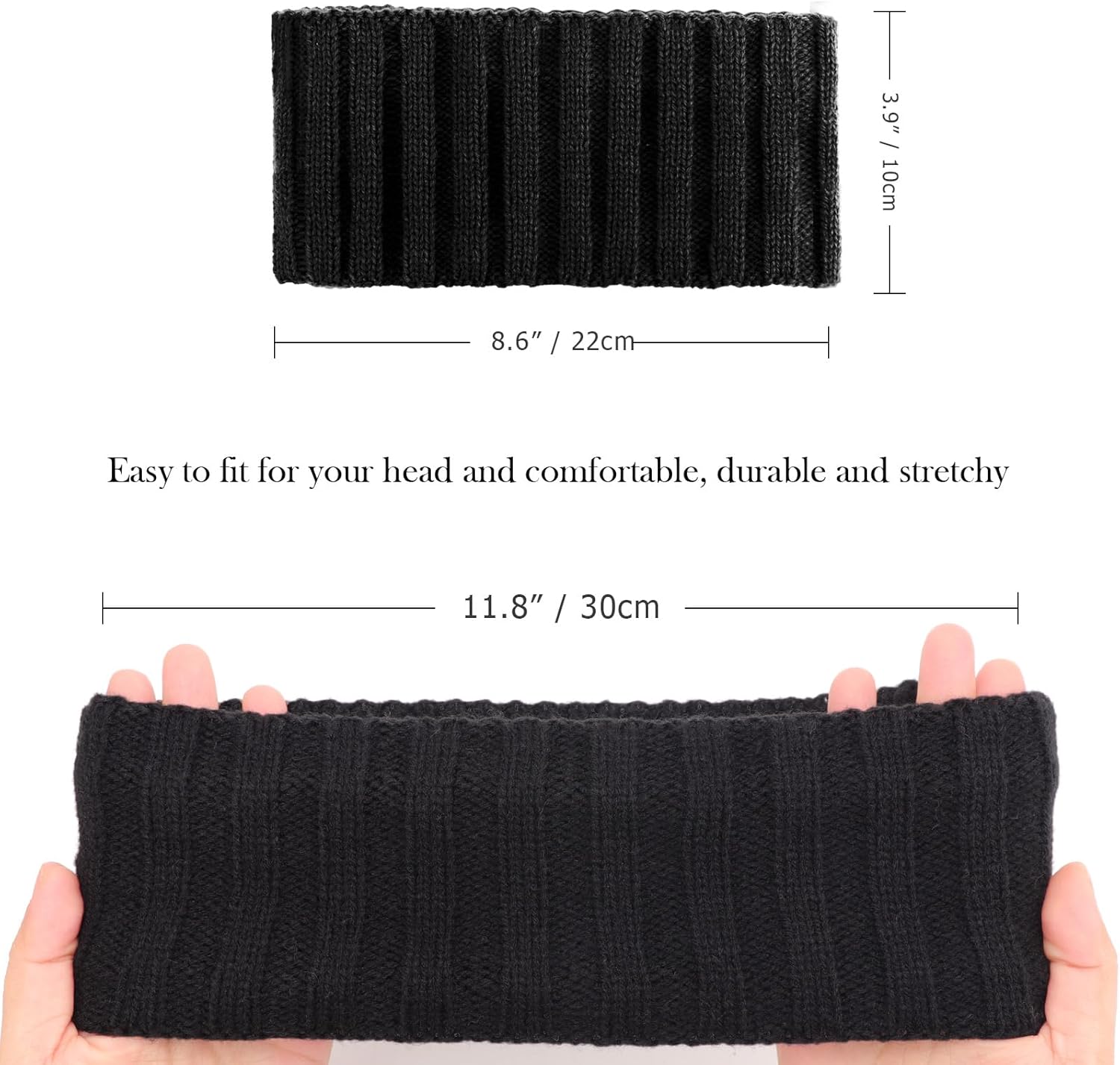 Thumbnail 4 de DRESHOW Bandeau tricoté chaud pour femmes — doublure polaire, 2 pièces
