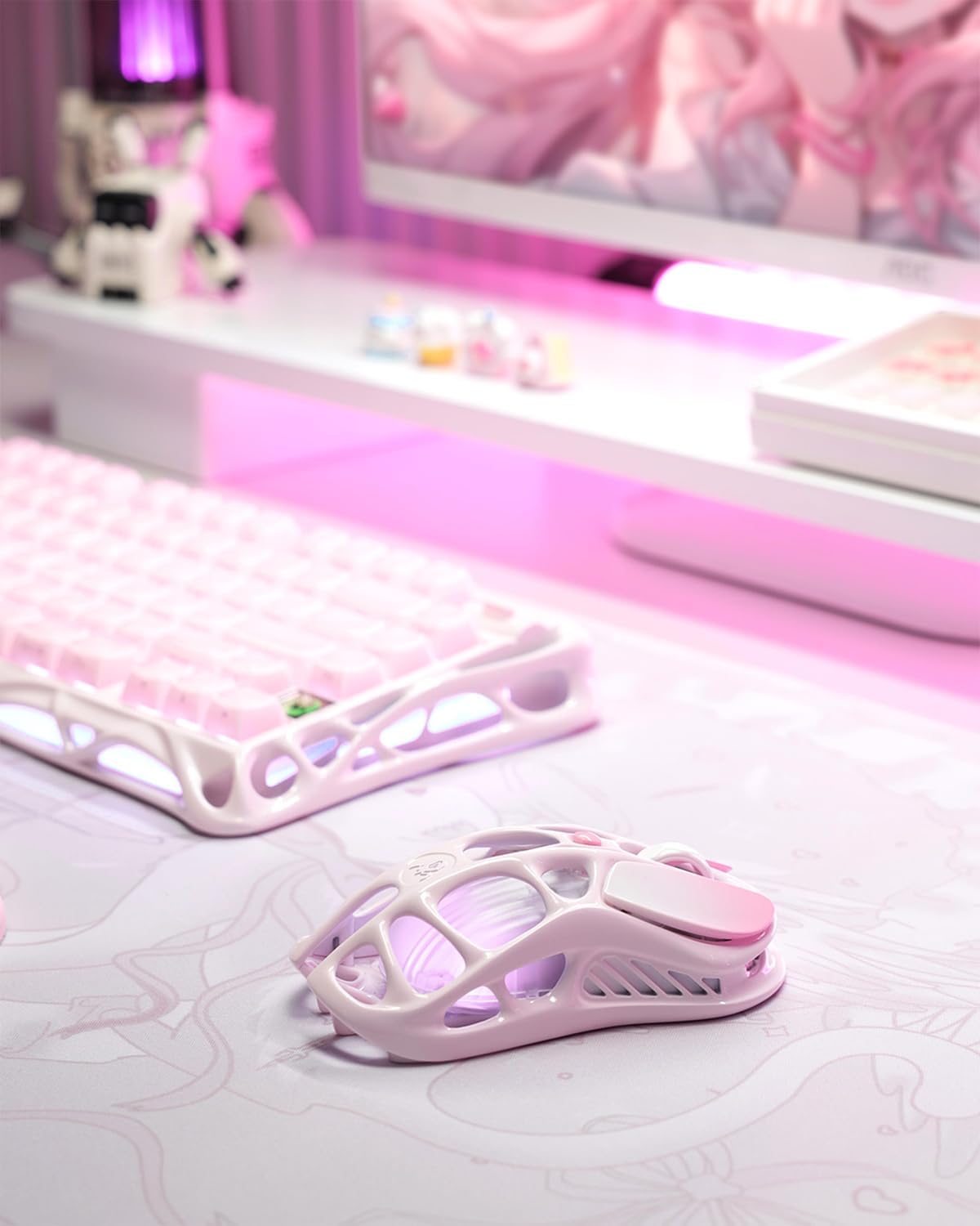 Detalle 2 de GravaStar Mercury M1 Pro – Souris gaming ergonomique en alliage de magnésium léger, triple connexion 2,4G/filaire/Bluetooth